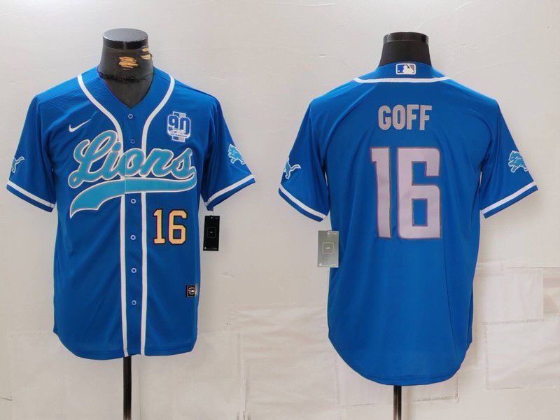 Men Detroit Lions #16 Goff Blue Second generation joint name 2024 Nike Limited NFL Jersey style 2->detroit lions->NFL Jersey